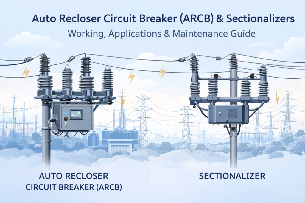 Auto Recloser Circuit Breaker (ARCB) and Sectionalizers installed in power distribution substation for 11kV and 33kV lines